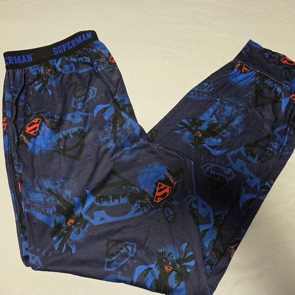 DC Superman Men's Lounge Pants - Blue, Black & Red